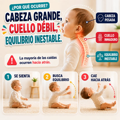 Cojín Protector Anticaídas para Cabeza y Espalda de Bebé: SafeSteps®