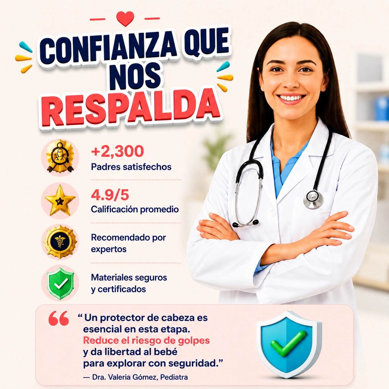 Cojín Protector Anticaídas para Cabeza y Espalda de Bebé: SafeSteps®