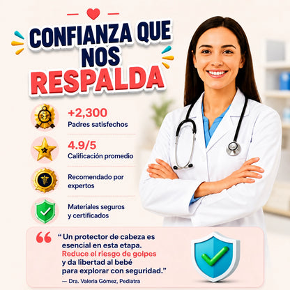 Cojín Protector Anticaídas para Cabeza y Espalda de Bebé: SafeSteps®