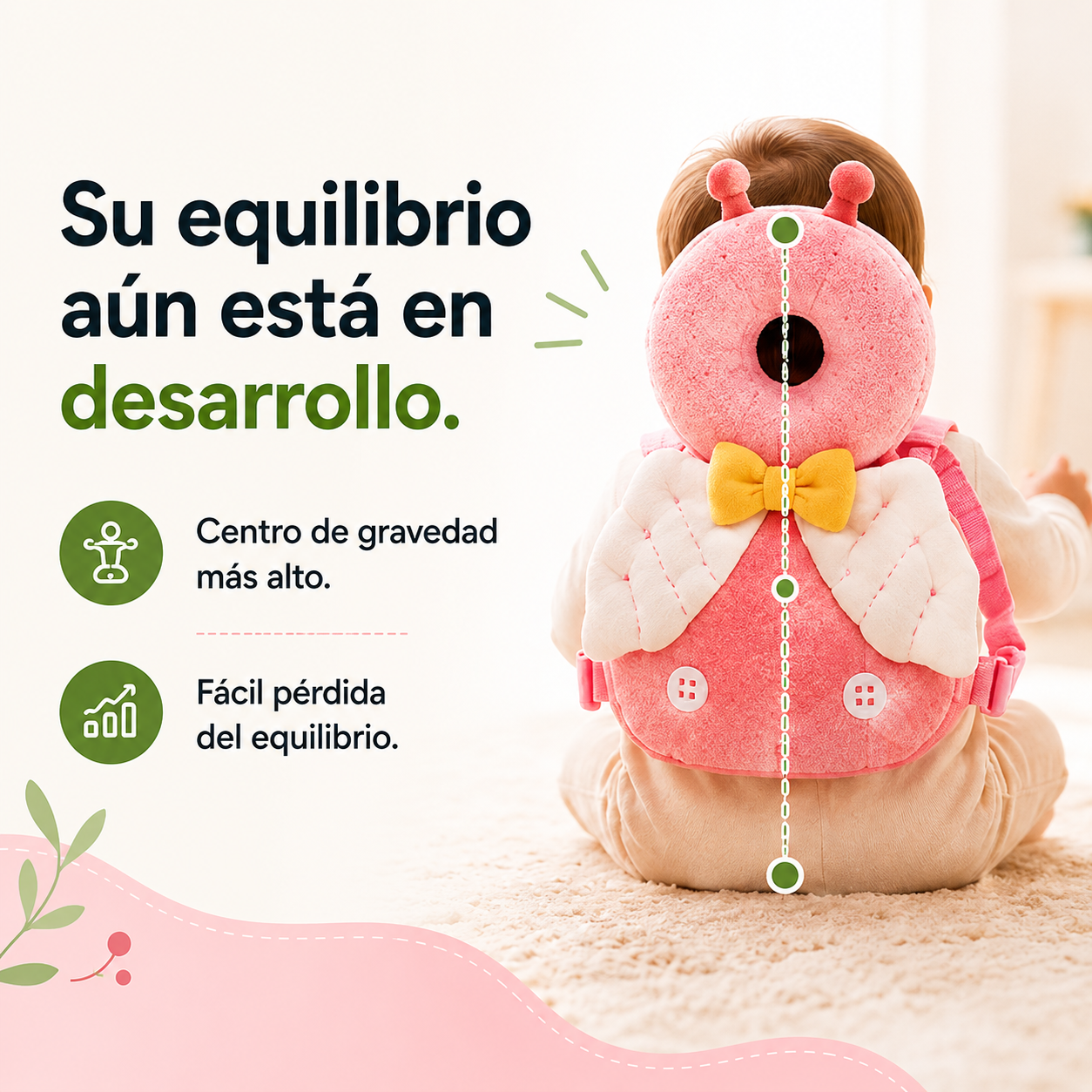Cojín Protector Anticaídas para Cabeza y Espalda de Bebé: SafeSteps™